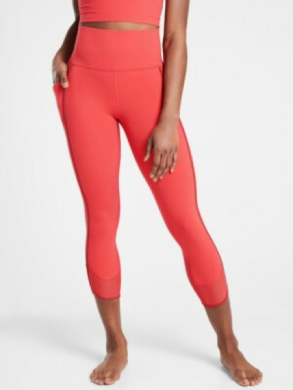 Athleta Red High-Rise Capri Leggings
